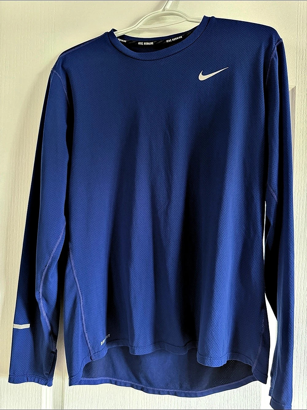 Nike Dri-FIT Running Long Sleeve Shirt Blue Medium